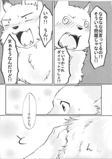 犬の腹を揉む狐, 日本語