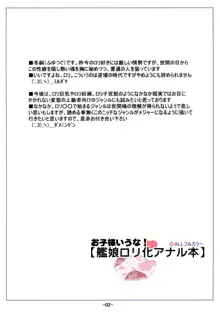 お子様いうな!艦娘ロリ化アナル本, 日本語