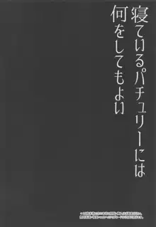 寝ているパチュリーには何をしてもよい, 日本語