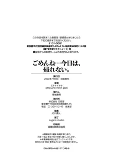 ごめんね…今日は、帰れない。, 日本語