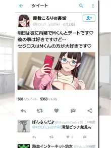 コスプレイヤー屋敷こるりの ハメ撮り寝取られ裏垢, 日本語