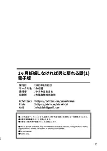 1ヶ月妊娠しなければ男に戻れる話, 日本語