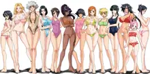 Bleach Girls Line-up Wallpaper - school uniform, stockings, swimsuits, yukata, 日本語