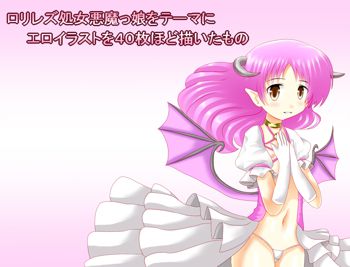 ロリレズ処女悪魔っ娘をテーマにエロイラストを40枚ほど描いたもの, 日本語